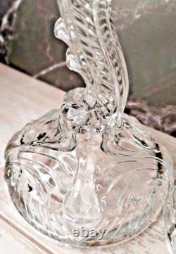 Vintage Indiana Glass Candlesticks Pair #303 Clear 8.5 x 5 base 1930 no flaws