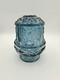 Vintage Indiana Glass Stars & Bars Fairy Lamp Colonial Blue