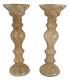 Vintage Italian Attributed Murano Art Glass Tall 14'' Pair Of Candle Holders