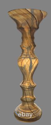 Vintage Italian Attributed Murano Art Glass Tall 14'' Pair of Candle Holders