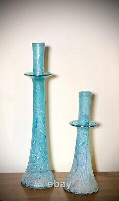 Vintage Italian Handblown Glass Candle Holders