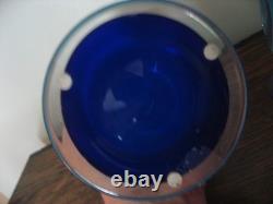 Vintage Kosta Boda Blue & Clear Glass Candle Holders G. Sahlin Design about 12T
