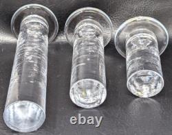 Vintage Kosta Boda Kjell Engman Cool Art Glass Bubbles Candle Holders 3 Set SD24