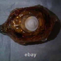 Vintage L. E. Smith 2 Piece Amber Turtle Fairy Lamp/Light Candle Holder WithBox, VG