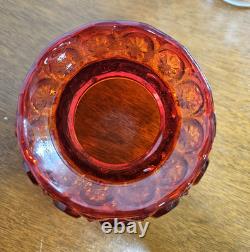 Vintage L. E. Smith Amberina Moon & Stars Pedestal Fairy Lamp Candle Holder GLOWS