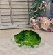 Vintage Le Smith Glass Green Shell Turtle Fairy Lamp Light Candle Holder 2 Pc