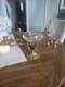 Vintage Large Brass Floral Candle Holder With Etched Glass Insert Centerpiece