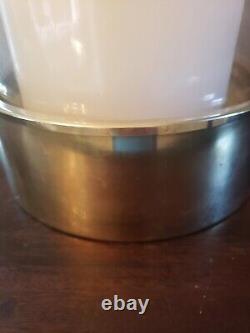 Vintage Large Hurricane Brass and Glass Candle Holder 20