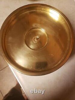 Vintage Large Hurricane Brass and Glass Candle Holder 20