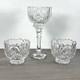Vintage Lead Crystal Candle Holder Set 3pc Pedestal Votive Scalloped Cut Glass