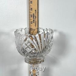 Vintage Lead Crystal Candle Holder Set 3pc Pedestal Votive Scalloped Cut Glass