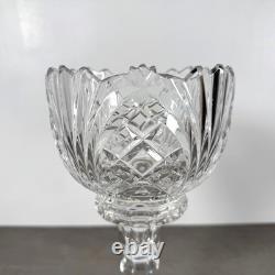 Vintage Lead Crystal Candle Holder Set 3pc Pedestal Votive Scalloped Cut Glass