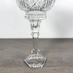 Vintage Lead Crystal Candle Holder Set 3pc Pedestal Votive Scalloped Cut Glass