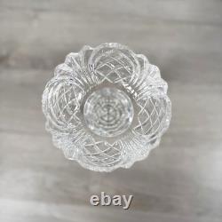 Vintage Lead Crystal Candle Holder Set 3pc Pedestal Votive Scalloped Cut Glass