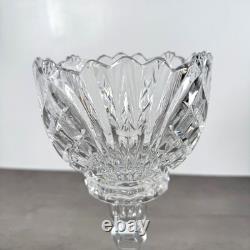 Vintage Lead Crystal Candle Holder Set 3pc Pedestal Votive Scalloped Cut Glass