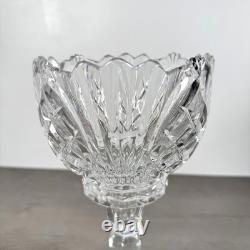 Vintage Lead Crystal Candle Holder Set 3pc Pedestal Votive Scalloped Cut Glass