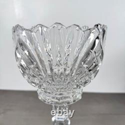 Vintage Lead Crystal Candle Holder Set 3pc Pedestal Votive Scalloped Cut Glass
