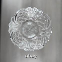 Vintage Lead Crystal Candle Holder Set 3pc Pedestal Votive Scalloped Cut Glass