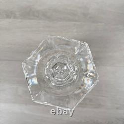 Vintage Lead Crystal Candle Holder Set 3pc Pedestal Votive Scalloped Cut Glass