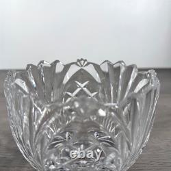 Vintage Lead Crystal Candle Holder Set 3pc Pedestal Votive Scalloped Cut Glass
