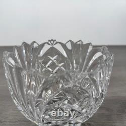 Vintage Lead Crystal Candle Holder Set 3pc Pedestal Votive Scalloped Cut Glass