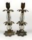 Vintage Mcm Hollywood Regency Metal And Glass Candle Holders Shabby Chic