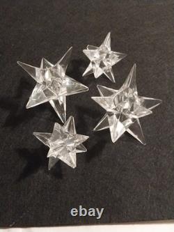 Vintage MCM Set of 4 Rosenthal 9-Point Crystal Star Candle Holders