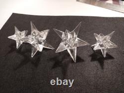 Vintage MCM Set of 4 Rosenthal 9-Point Crystal Star Candle Holders