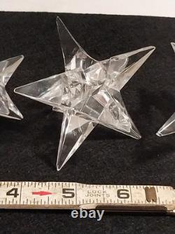 Vintage MCM Set of 4 Rosenthal 9-Point Crystal Star Candle Holders