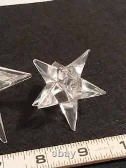 Vintage MCM Set of 4 Rosenthal 9-Point Crystal Star Candle Holders