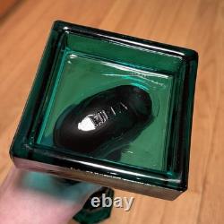 Vintage MMA Dark Green Imperial Glass Dolphin Koi Fish Candlestick Holder Pair