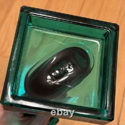 Vintage MMA Dark Green Imperial Glass Dolphin Koi Fish Candlestick Holder Pair