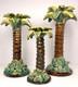 Vintage Majolica Style Hand-painted Ceramic Palm Tree Candle Holders 14 12 9