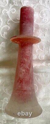 Vintage Mid-Century Murano CENEDESE Scavo Glass 10 Candle Holder Signed