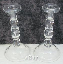 Vintage Mid-century Steuben Teardrop #7746 Crystal Glass 10 1/2 Candlesticks