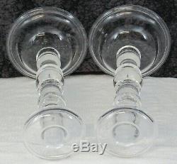 Vintage Mid-century Steuben Teardrop #7746 Crystal Glass 10 1/2 Candlesticks
