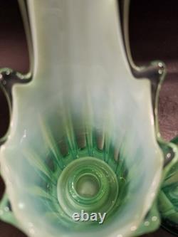 Vintage Modern Decor Turquoise Glass Candlestick Holder Set Of 2