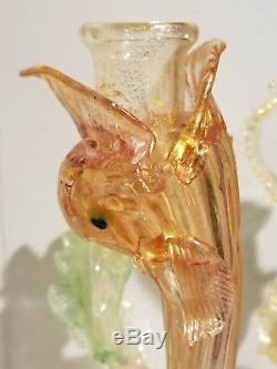 Vintage Murano Glass Fish candle holder By Salviati
