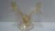 Vintage Murano Gold Flake Candelabra Candle Stick Mid Century Decorative