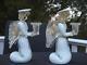 Vintage Murano Kneeling Glass Angel Candle Holders Italy Label