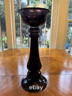 Vintage Murano Large Deep Purple/Amethyst Glass Candleholder