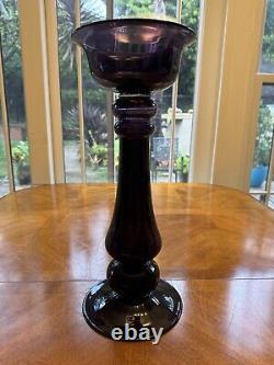 Vintage Murano Large Deep Purple/Amethyst Glass Candleholder