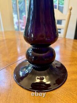 Vintage Murano Large Deep Purple/Amethyst Glass Candleholder