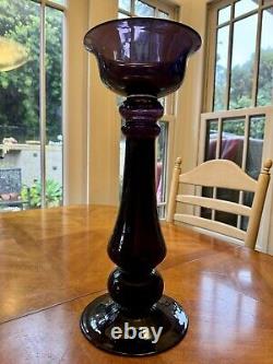 Vintage Murano Large Deep Purple/Amethyst Glass Candleholder