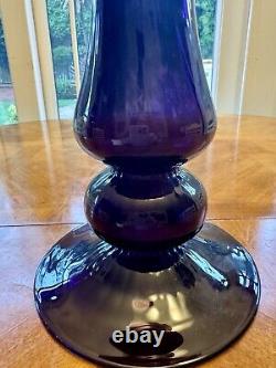 Vintage Murano Large Deep Purple/Amethyst Glass Candleholder