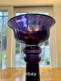 Vintage Murano Large Deep Purple/Amethyst Glass Candleholder