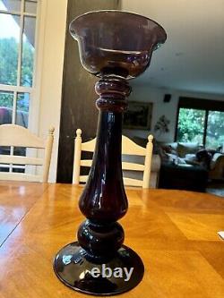 Vintage Murano Large Deep Purple/Amethyst Glass Candleholder