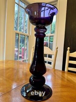 Vintage Murano Large Deep Purple/Amethyst Glass Candleholder