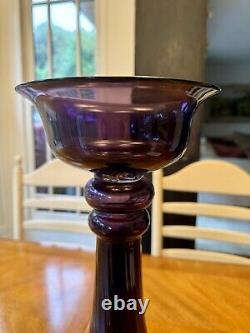 Vintage Murano Large Deep Purple/Amethyst Glass Candleholder