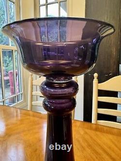 Vintage Murano Large Deep Purple/Amethyst Glass Candleholder